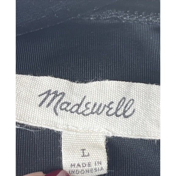 Madewell Velour Blouse Short Sleeved Black Size Large - Picture 6 of 8